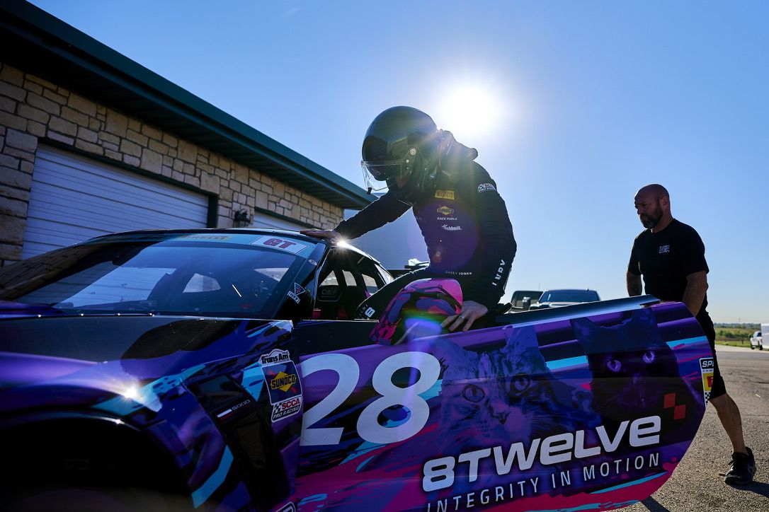 The #28 8Twelve Corvette before a TransAm session